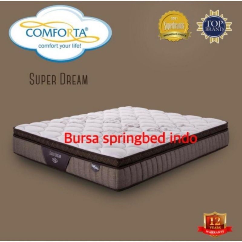 comforta super dream 160 x 200 kasur spring bed full set sandaran logan