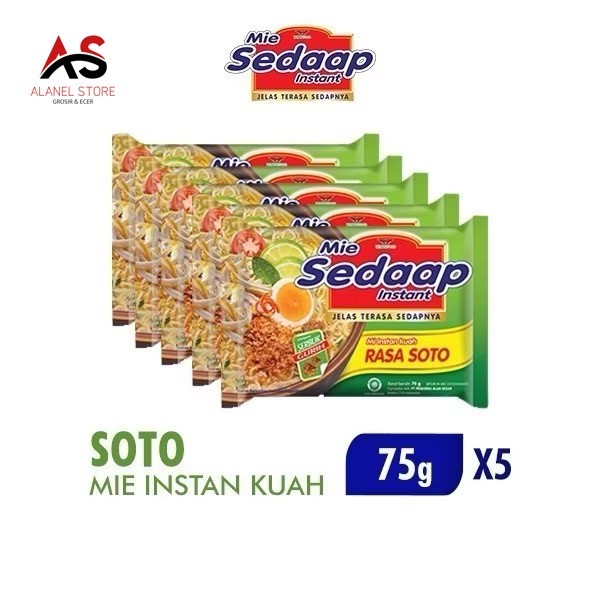 

5 pcs - Sedaap Mie Instant Kuah Soto 75 gr