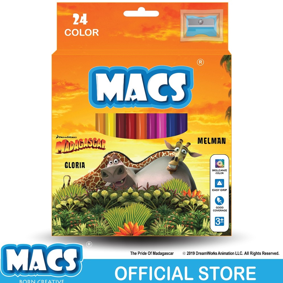 

KODE Y89G MACS Pensil warna 24 lor pencils Madagascar edition