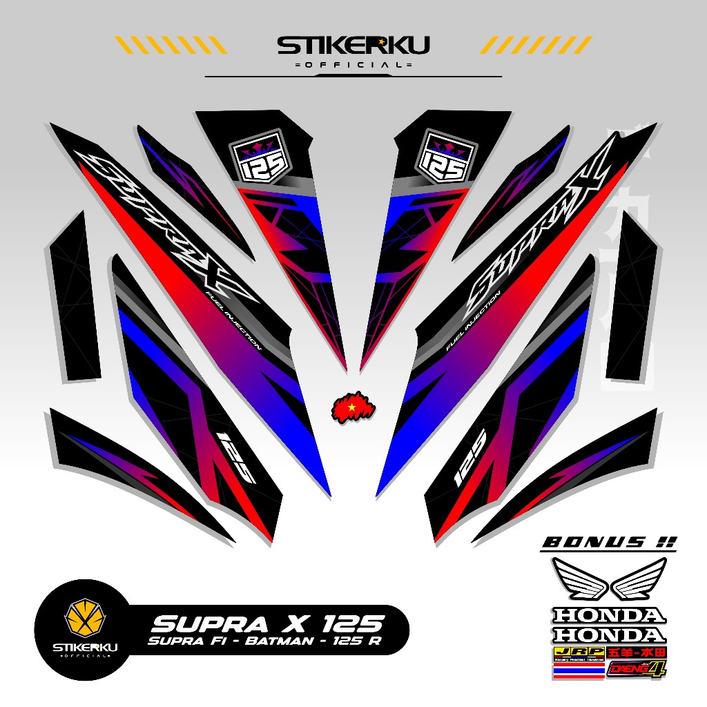 STRIPING SUPRA X 125 MOTIF X31 STIKER SUPRA BATMAN 125 2008 2013 STICKER WAVE 125 STIKERKU DECAL