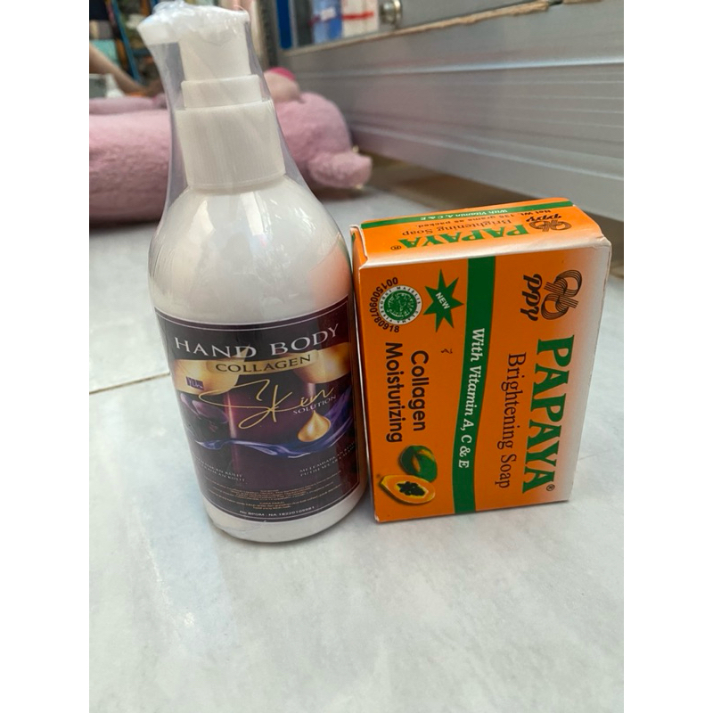 SABUN COLLAGEN LIST HIJAU HANDBODY SKIN UNGUTUA DAN CREAM PEMUTIH SEPAKET
