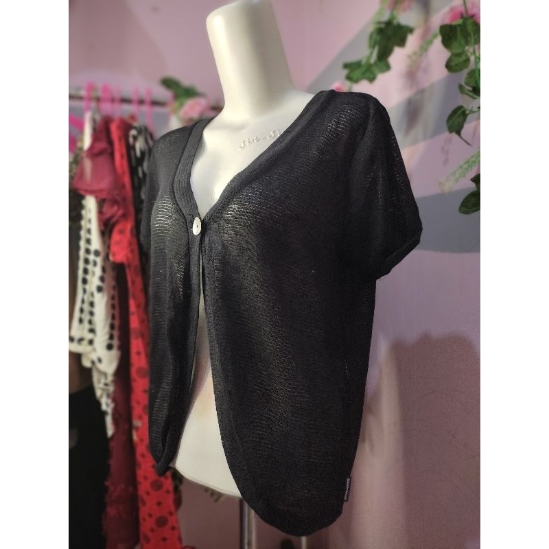 Outer hitam / luaran rajut nerawang/ baju wanita /crop