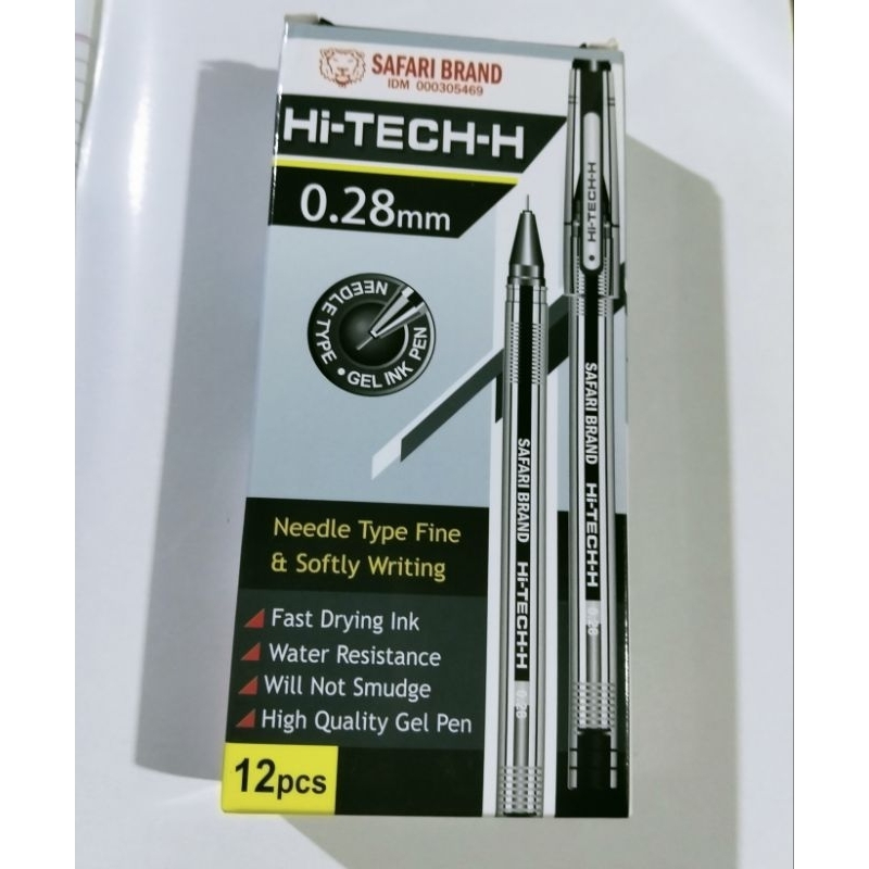 

( 1 LOSIN 12 PCS ) PEN HI- TECH- H O.28MM/ EDS-ON MEREK SAFARI HITAM