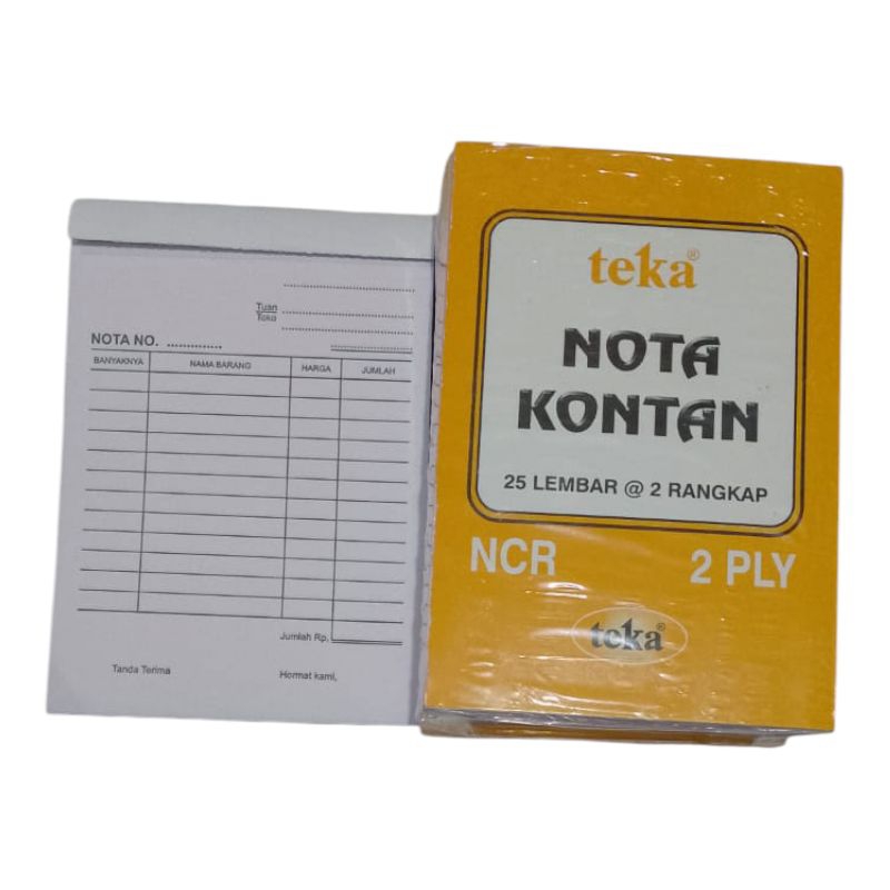 

Nota K2 teka 2 rangkap isi 25 lbr