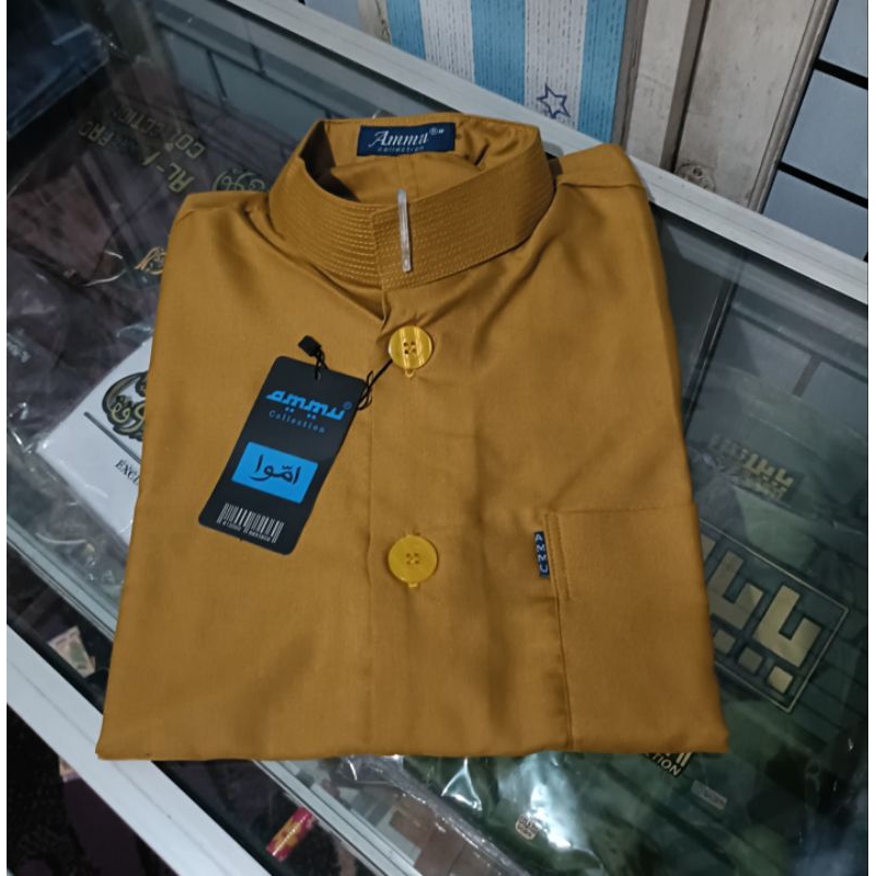 JUAL BAJU KOKO ATASAN HAIBAH MERK AMMU COLLECTION 100% ORIGINAL warna KUNYIT
