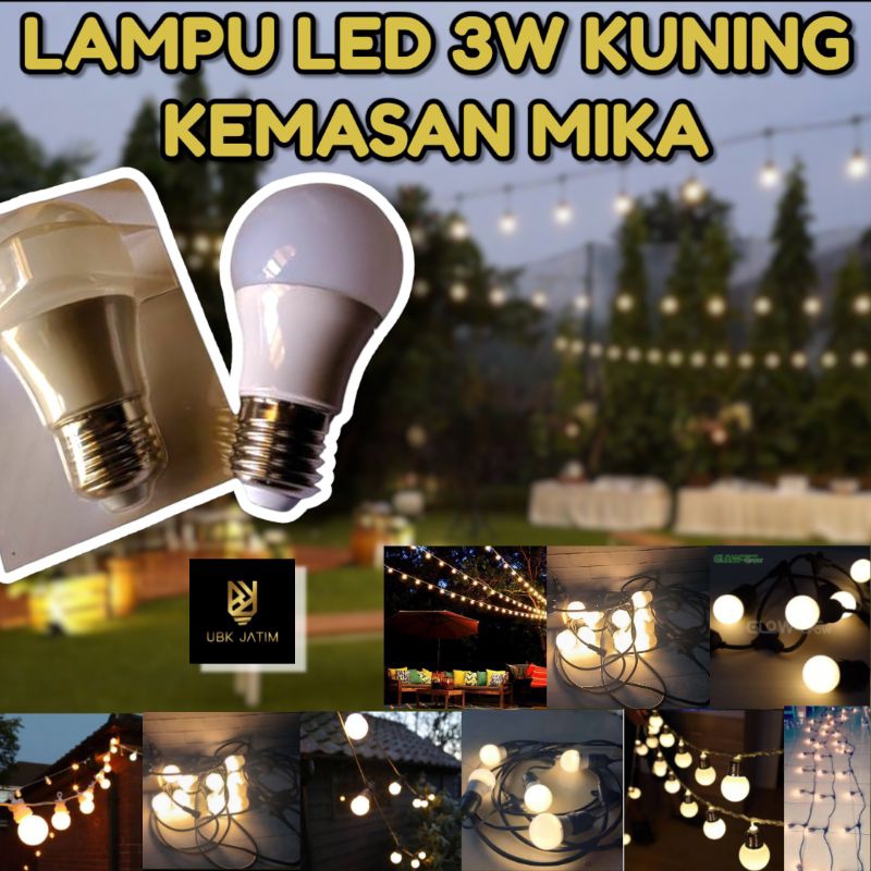 LAMPU LED KUNING 3W WATT BOHLAM HIAS CAFE