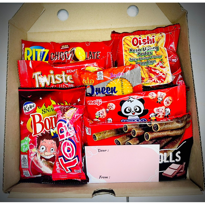 

Maroon Hampers Snack Red Hampers Gift Hampers Box Birthday Anniv Wisuda Packages+Free Kartu Ucapan