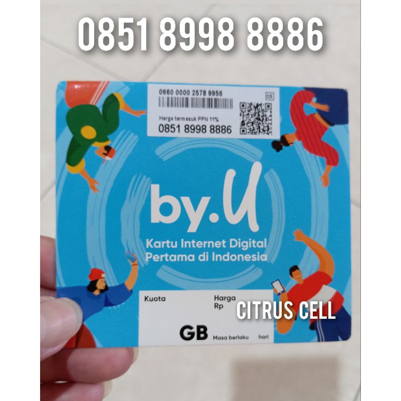 Kartu Perdana Telkomsel By U 4G 5G 12 Digit Nomor Cantik 0851 8998 8886 Free Kuota Utama 3 GB