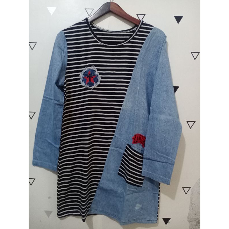 Tunik Kombinasi Jeans Preloved