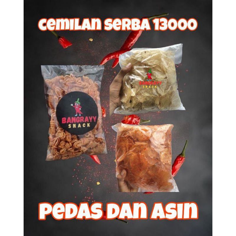 

aneka snack/cemilan serba 13ribu rasa pedas dan original viral