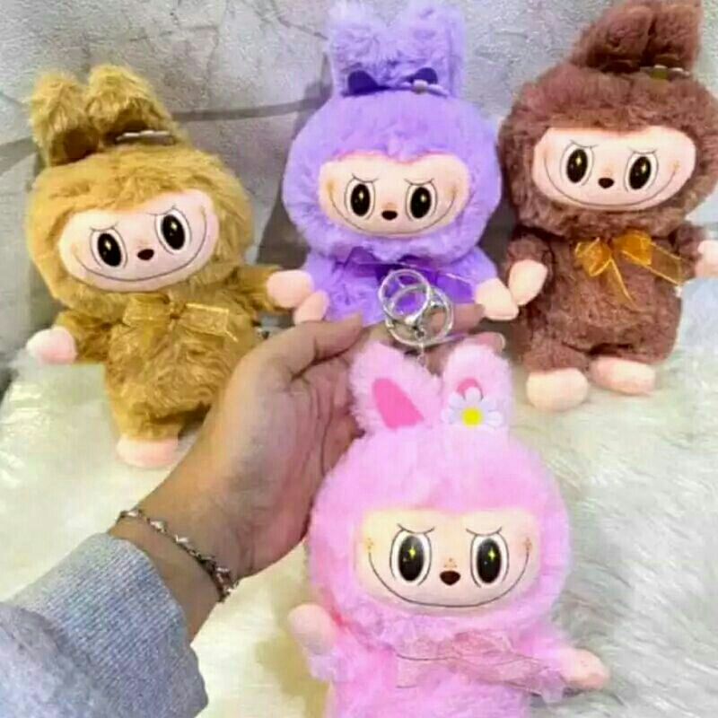 GANTUNGAN KUNCI BONEKA MONSTER LABUBU UTUH UKURAN BESAR KEYCHAN LABUBU UKURAN BESAR MAKARON LEMBUT