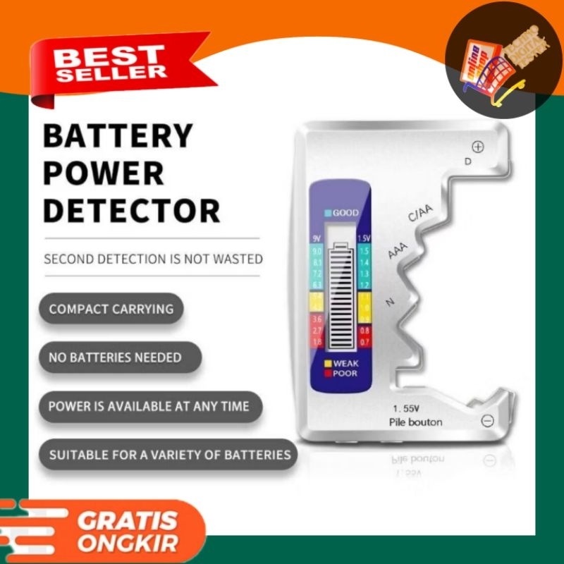 Alat Tester Voltase Baterai Power Detektor Universal Battery Capacity Checker Voltage