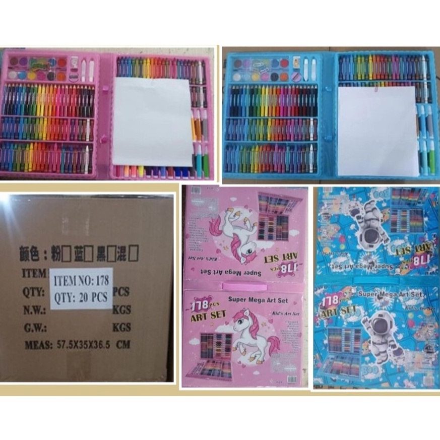 

KODE S79S Barangunik221 Art Set Isi 15 Pcs Pensil Warna Set Anak Crayon Full Set Alat Lukis Crayon Set 178Pcs