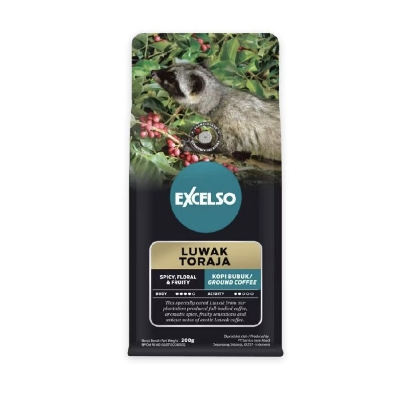 

Excelso Kopi Bubuk Luwak Toraja 200gr Expired Juli 2025