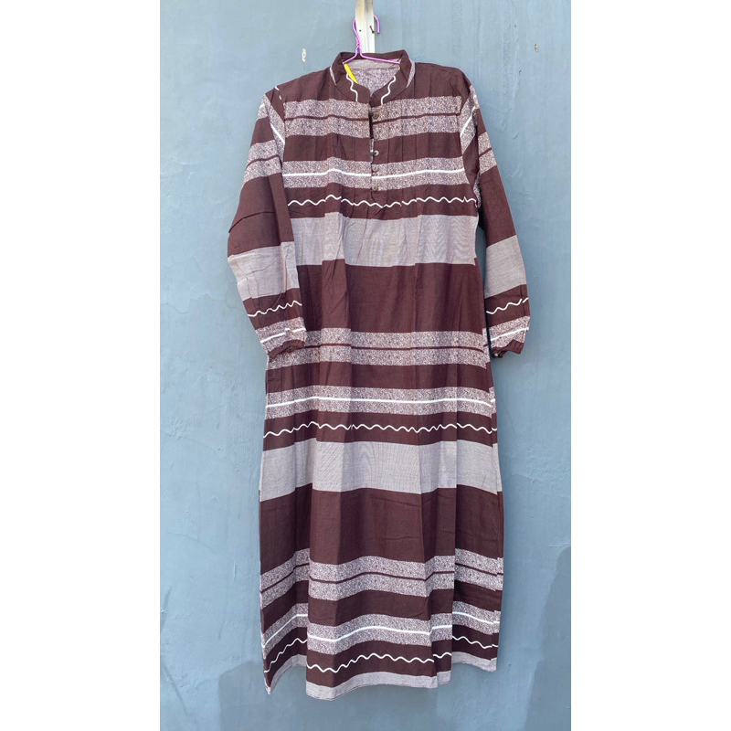 Midi Dress Polos Katun Linen Rami Premium Pocku Midi Dress Katun Linen Rami