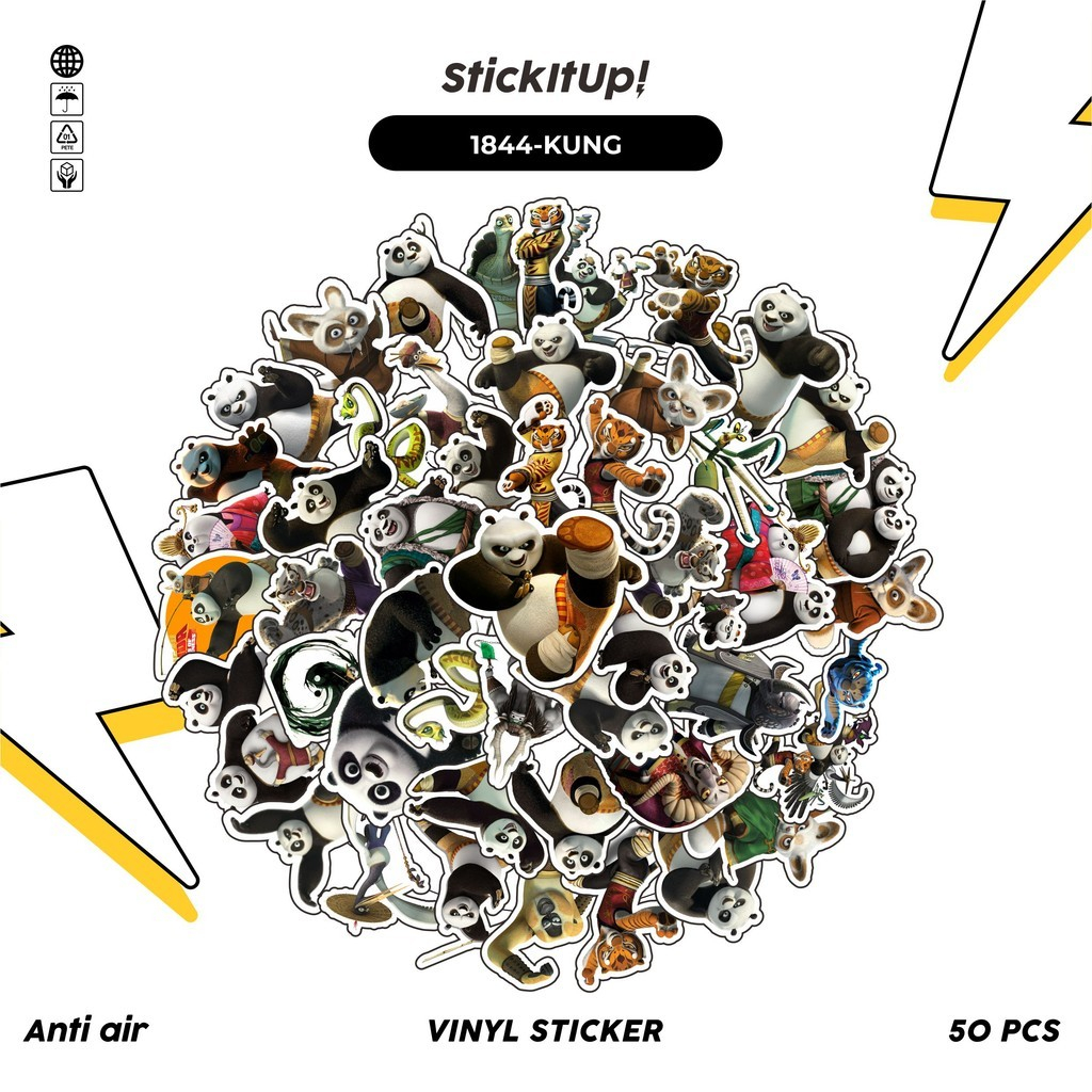 

COD✨ 50 Pcs Stiker KUNGFU PAND4 CHAR MIX 01 Lucu Anti Air Untuk Dekorasi Notebook Sepeda Skateboard Handphone DIY