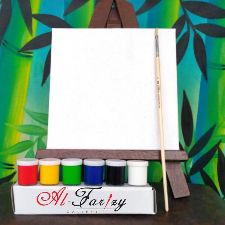 

First Update Kanvas Lukis Putih Legkap dengan cat akrilik 6 warna bonus kuas lukis tersedia berbagai ukuran