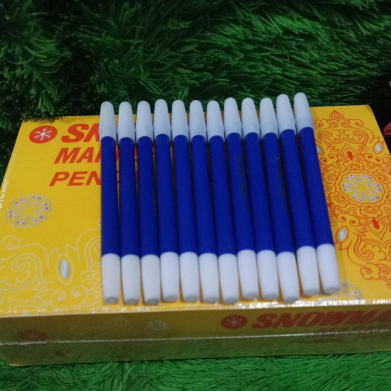 

spidol snowman marker kecil lusinan biru