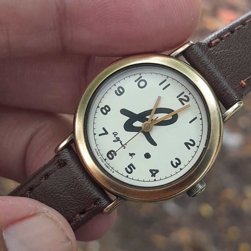Jam tangan original Agnes B Quartz watch V701 6220 Japan R