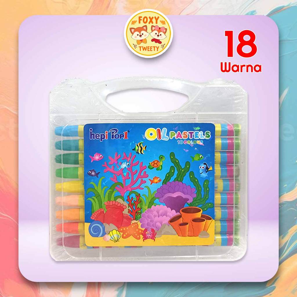 

Crayon Hepi Pop1 18 Warna / Oil Pastel Heppi Pop1