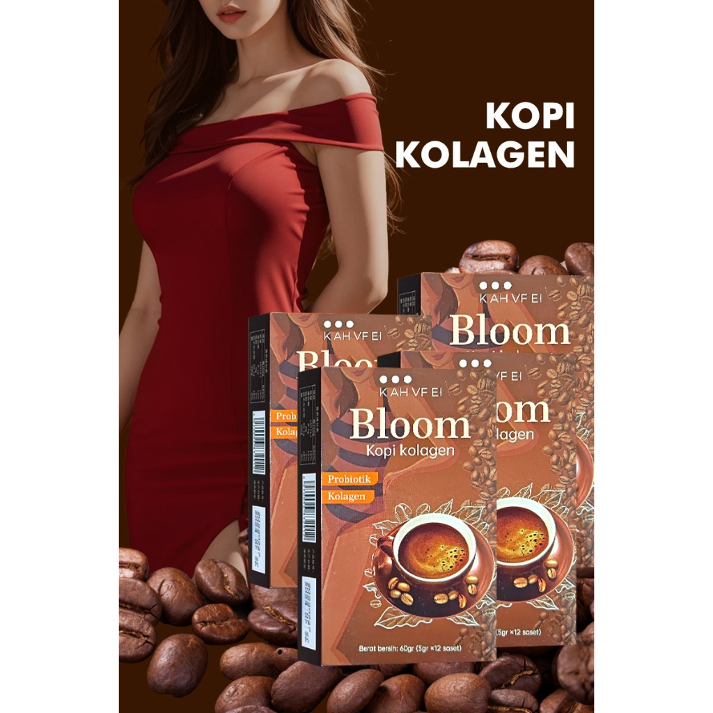 

Bloom Collagen Coffee Kopi Diet Enzim Pelangsing Tubuh Penghancur Lemak Instant Coffee