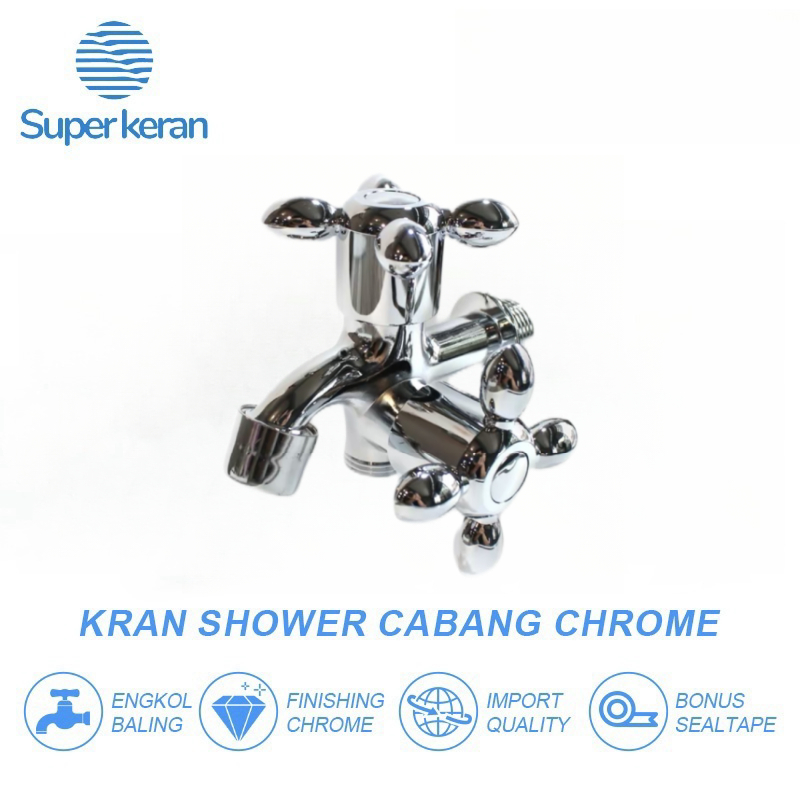 Kran Shower 2/Kran Air Cabang2 Kran Air Cabang 1/2Inch Kamar Mandi Wastafel Keran Air