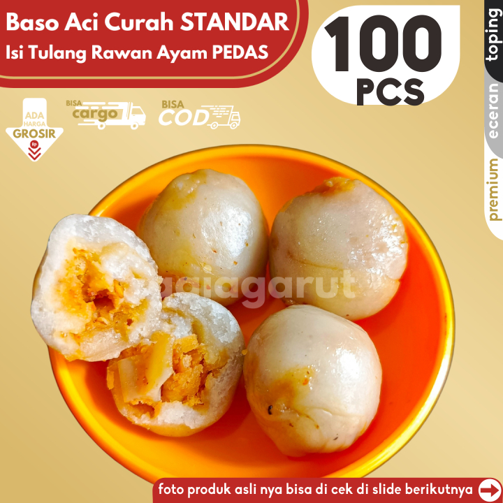 

Baso Aci CILOK STANDAR 100pcs pentol isi TULANG RANGU/Rawan Ayam PEDAS by GG (Bisa COD/Grosir/Kargo)