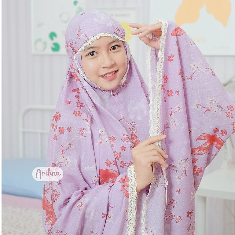 MUKENA ANAK PEREMPUAN TANGGUNG MUKENAH REMAJA RESLETING 2 IN 1 TERBARU IXORA