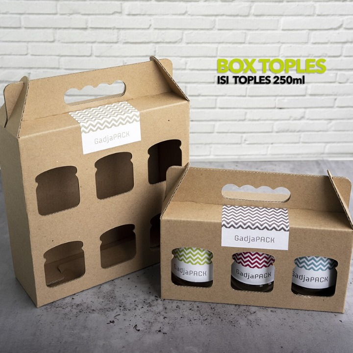 

10 Pcs Box Kemasan Packaging Toples Isi 6 Hampers Jinjing Cokelat Polos Ukuran 21,5 x 7 x 21cm