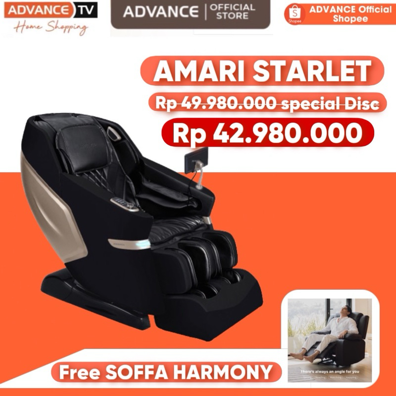 Kursi Pijat ADVANCE Amari Starlet HS8916 - Charcoal Gold, Pearl Gold 740x1540x1160mm