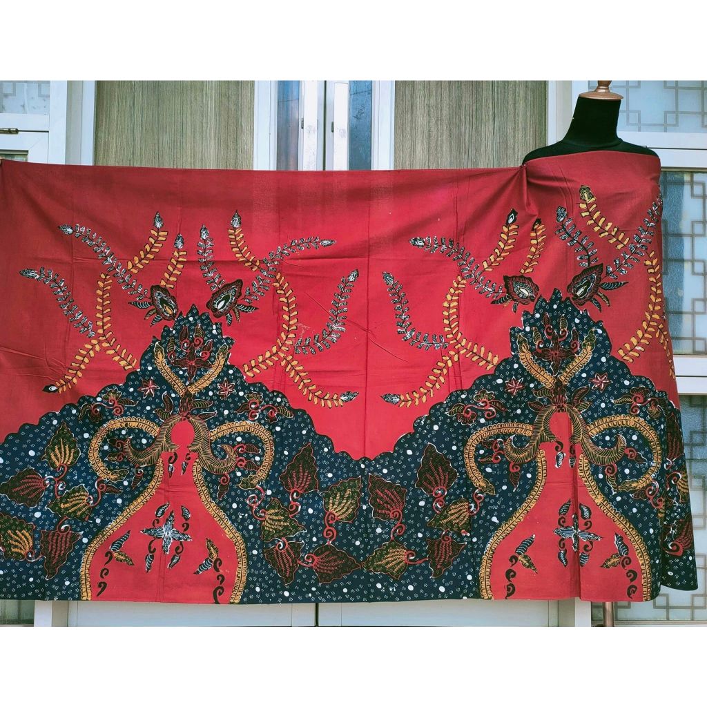 Batik Umiromlah 0210445 Bahan Kain Batik Full Tulis Asli Canting Pengrajin Madura Pamekasan merah