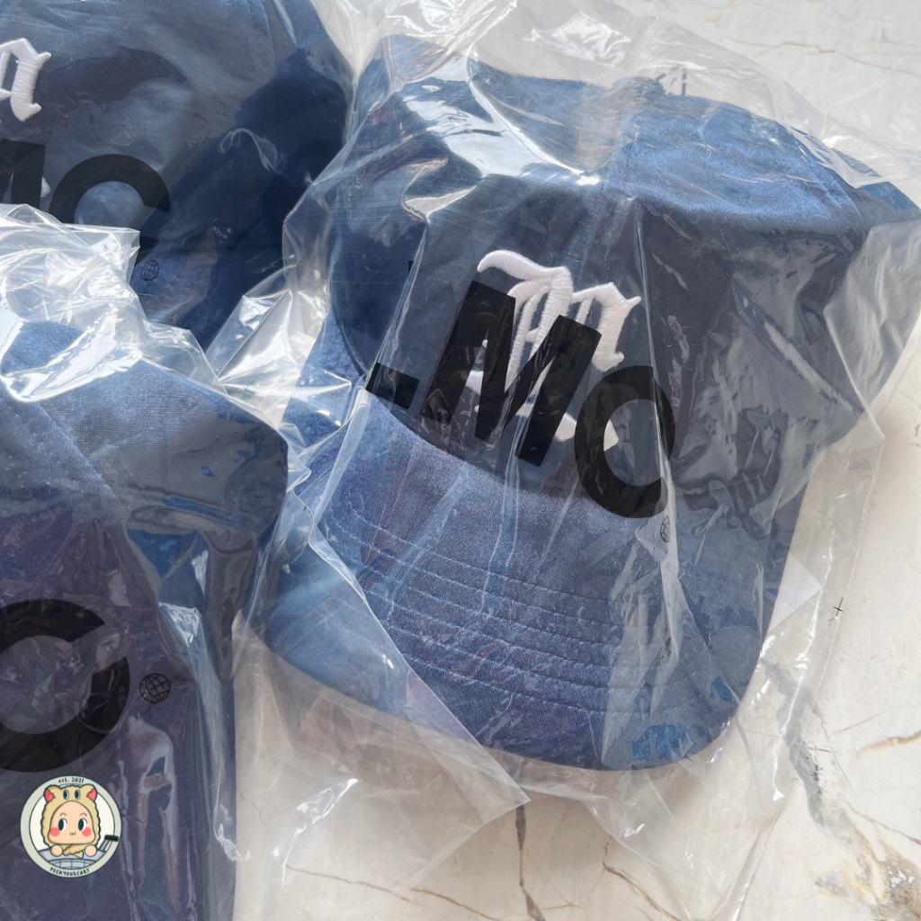 [READY INA] LMC Gothic Satin 6Panel Cap Navy | Blackpink Jennie Kiss of Life Haneul TWICE Jihyo Oh M