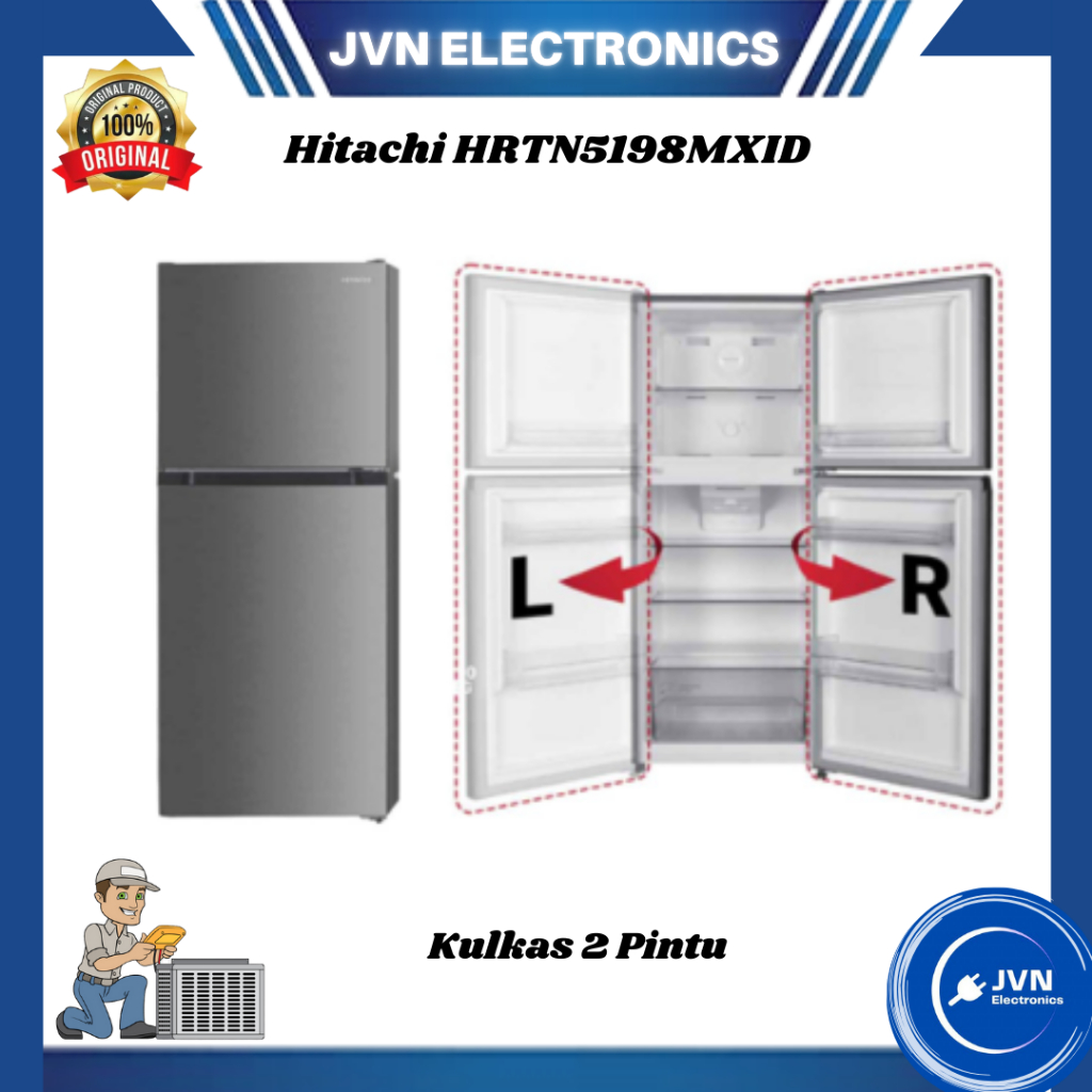 Kulkas 2 Pintu Hitachi HRTN5198MXID