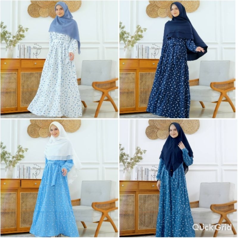 Gamis crinkle michan gamis crinkle dewasa Gamis Kila dress michan bajumuslim bahan crinkle saphire g