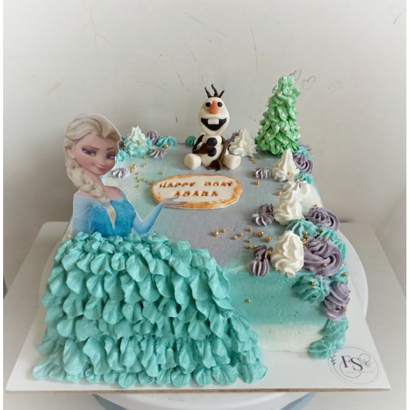

kue ulang tahun birthday cake size 20cm karakter elsa frozen custom