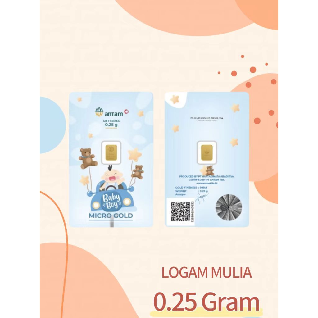 Gold Logam Mulia Antam Press ( LM ) 0.25Gram 0.25GR Baby boy Series