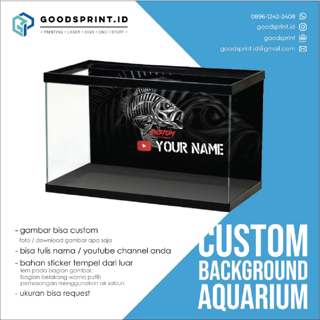 Sticker Background Aquarium Wallpaper Akuarium Custom Stiker Kaca Aquarium