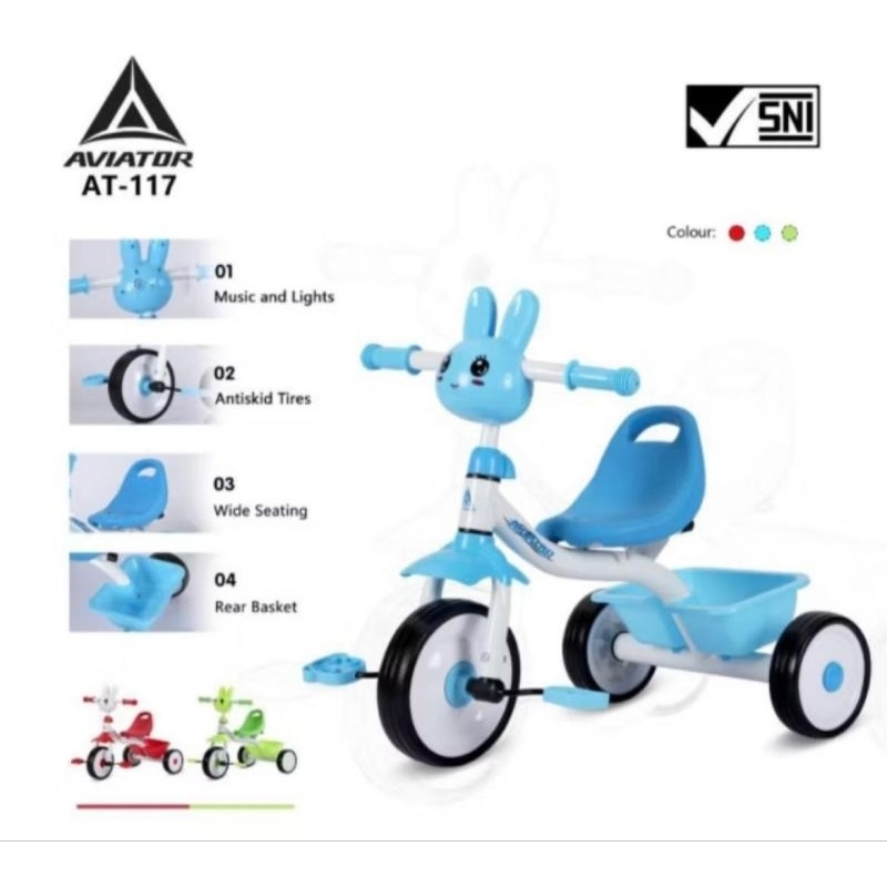 Sepeda anak roda tiga Aviator AT 117 Tricycle Aviator