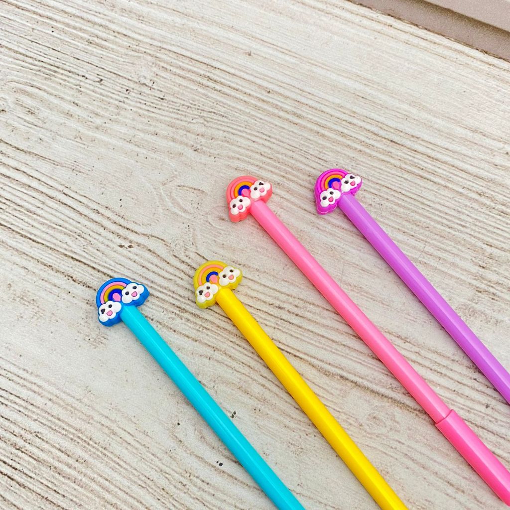 

Pulpen gel Awan Raibow Super Lucu Imut Favorit Anak Ready 4 Variant Warna / Bolpen Pelangi Awan tinta Hitam Alat Tulis Perlengkapan Sekolah Anak Terlengkap Kualitas Premium Bisa Grosir dan COD