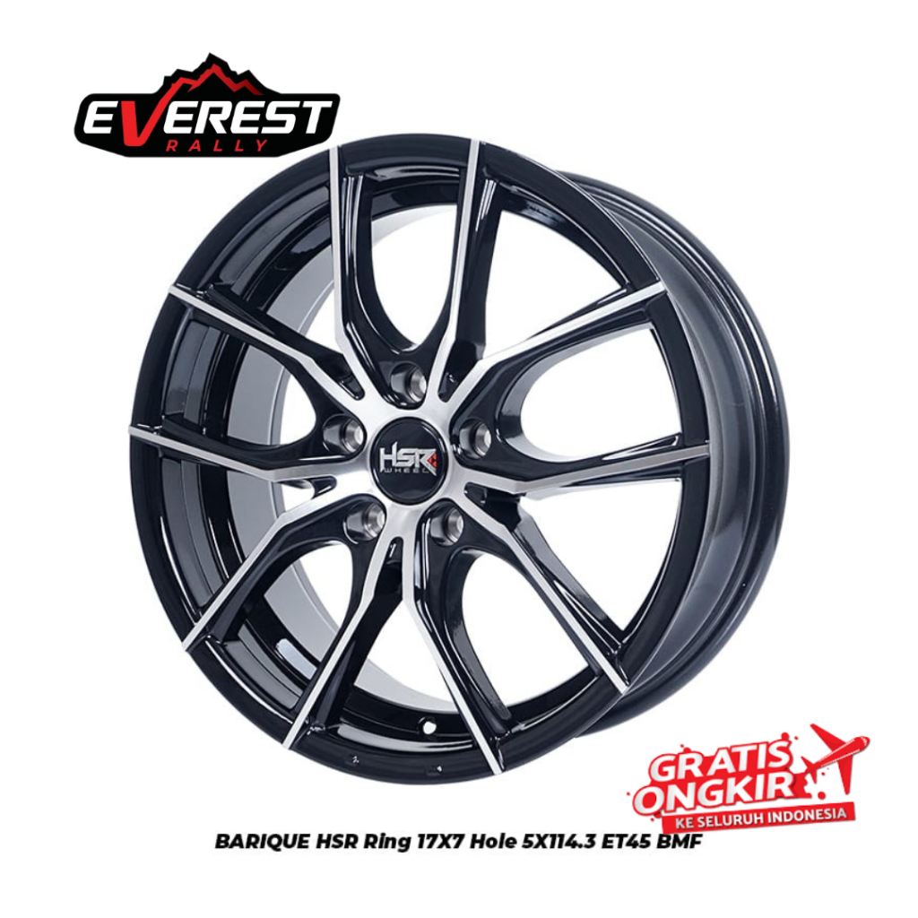VELG RACING HSR BARIQUE RING 17 LUBANG 5 PCD 114 BUAT HRV BRV DLL