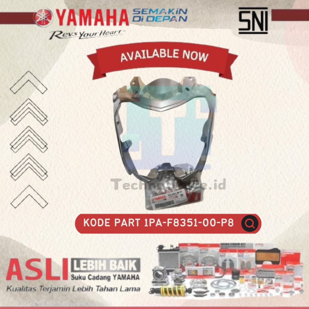Body Cowling Kedok Batok Lampu Vixion New NVL Abu Muda Doff ORIGINAL YAMAHA 1PA-F8351-00-P8