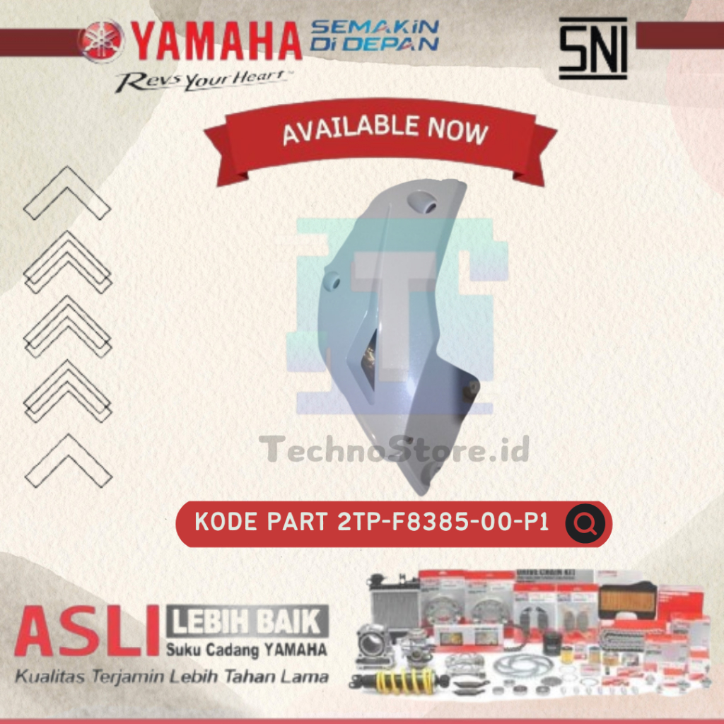 Cover Lower Tutup Under Cowl Kiri Vixion NVL Putih ORIGINAL YAMAHA 2TP-F8385-00-P1