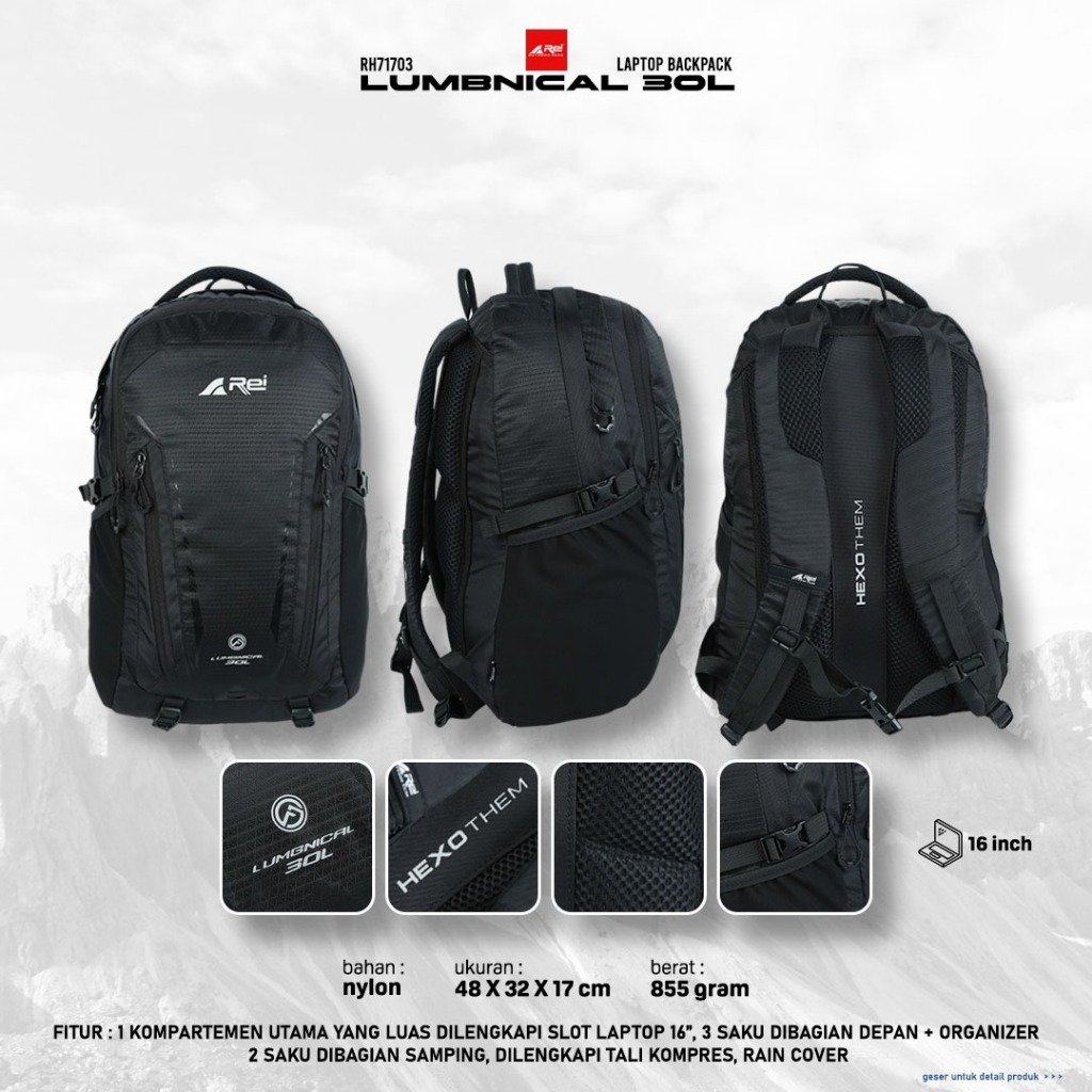 Tas Ransel Lumbnical 30 Liter Liter Daypack Arei Outdoorgear