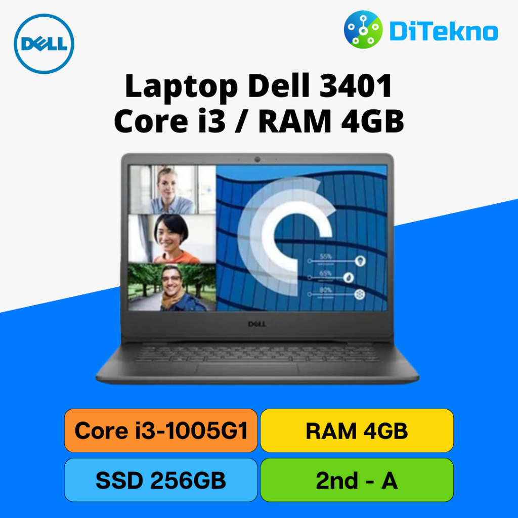 Laptop Dell Vostro 3401 Core i3-1005G1 RAM 4GB SSD 256GB Second Premium