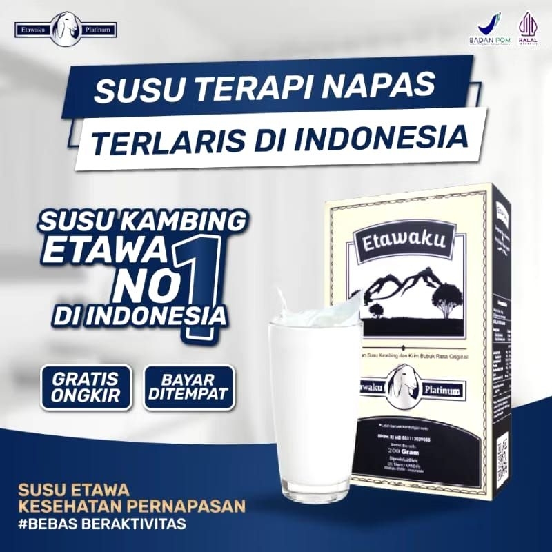 

ETWAKU (Susu Terapi Napas Terlaris di Indonesia) - Menyembuhkan masalah Pernafasan dan nyeri sendi