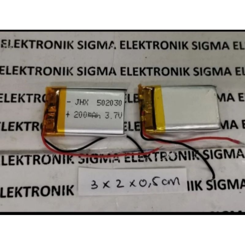 BATERAI LITHIUM POLYMER 3,7 VOLT 200 MAH
