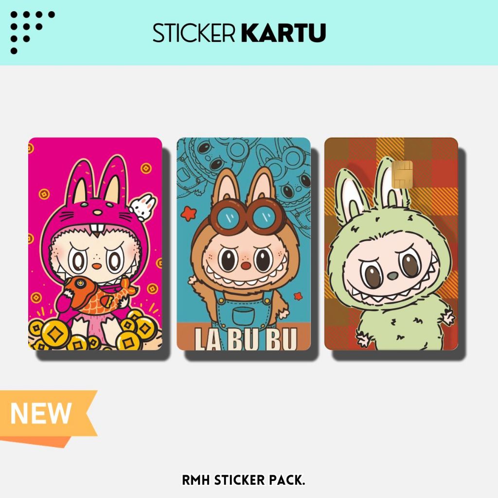 

Sticker Kartu ATM | Flazz | E-M0ney / Skin Card / Garskin Kartu || Tema Labubu