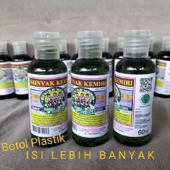 MINYAK KEMIRI Cap 3 anak 60ml(botol plastik) asli AZWAR HAMID Bukit tinggi/Minyak rambut