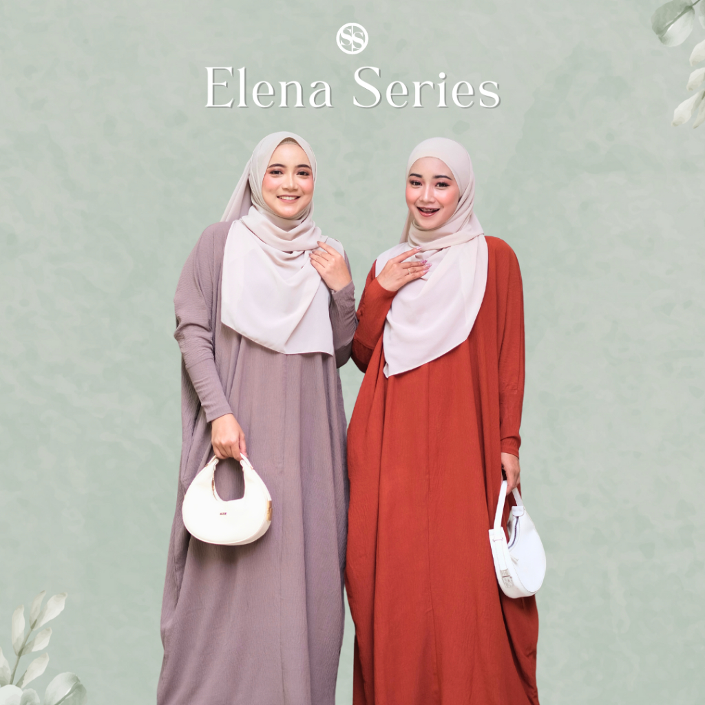 SCRAFFY STUDIO | Elena Series Abaya Crinkle Premium Airflow Dress Wudhu dan Busui Friendly Daily Cas