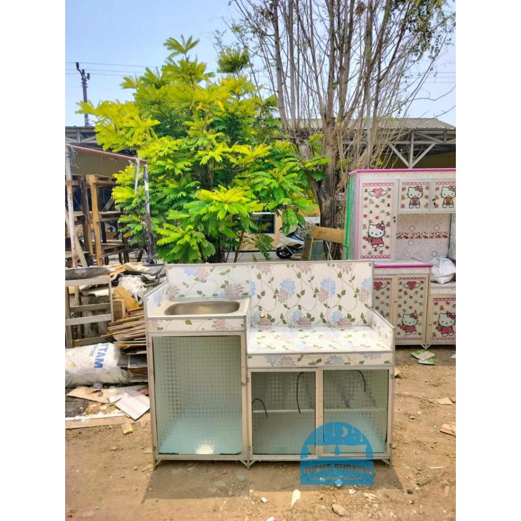 Rak Kompor Wastafel / Rak Kompor Alumunium  Minimalis / Rak Meja Kompor Westafel 3 Pintu